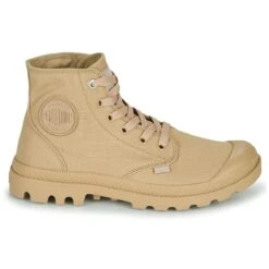 Chaussures A Lacetsmono Chrome BeigePalladium Femme Mono Chrome Beige